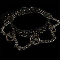 Image 1 of Heavy duty XXX textured & studded gothic bondage belt