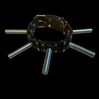 Bolted screw spike apocalyptic leather monster collar