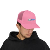 Image 6 of Trucker Cap — X-Modz Retro Racing Logo Snapback