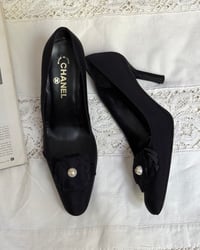 Image 1 of Chanel Camellia pearl heels