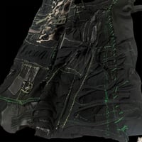 Image 3 of Crust sludge green stitched bandage patched apocalypse punk leg warmer boot covers