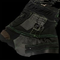 Image 5 of Crust sludge green stitched bandage patched apocalypse punk leg warmer boot covers