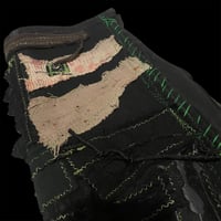 Image 6 of Crust sludge green stitched bandage patched apocalypse punk leg warmer boot covers