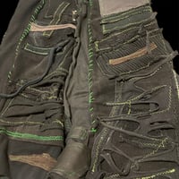 Image 7 of Crust sludge green stitched bandage patched apocalypse punk leg warmer boot covers