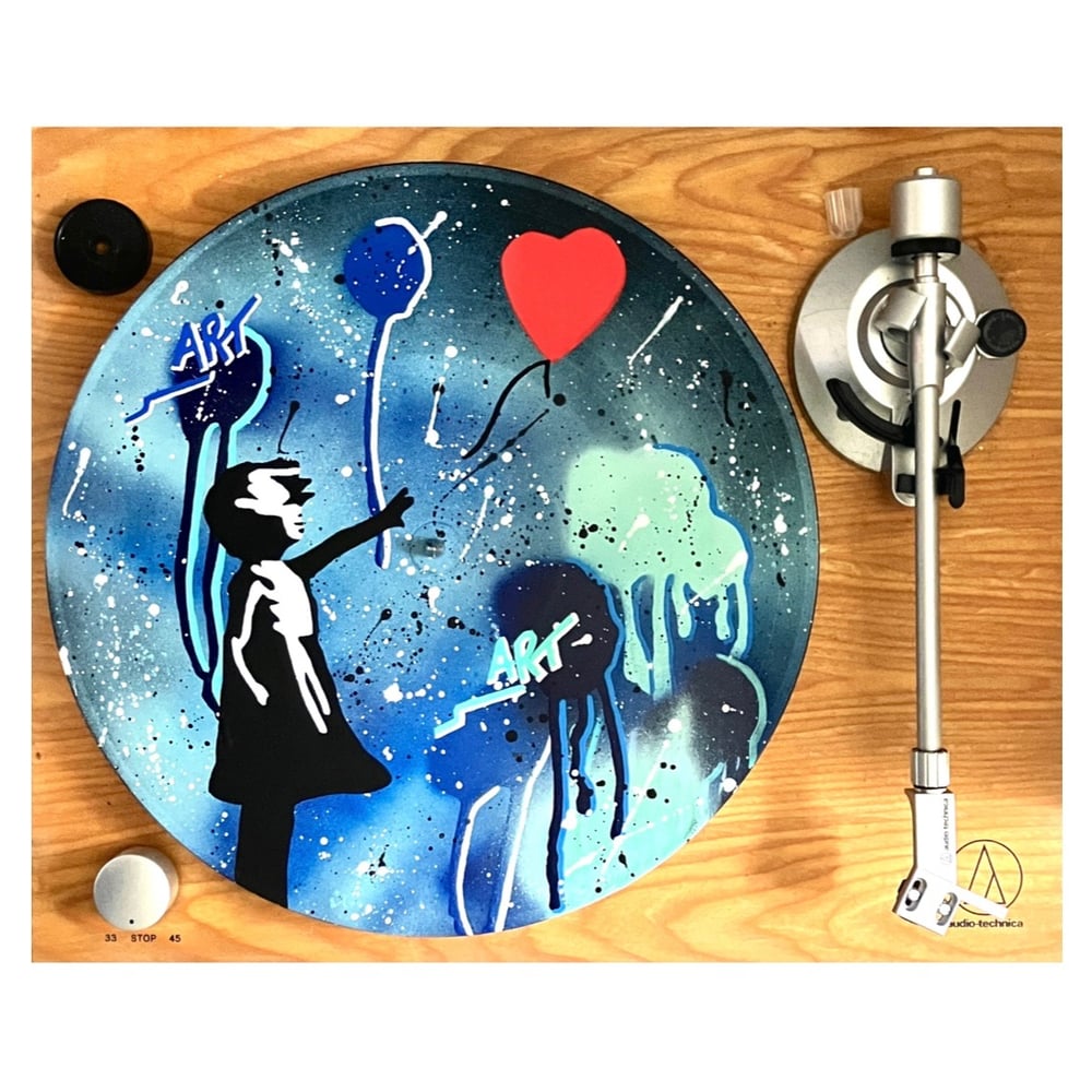 Image of Vinyle Banksy "Girl with Balloon" bleu