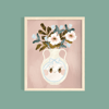 Floral Vase Illustrated Art Print