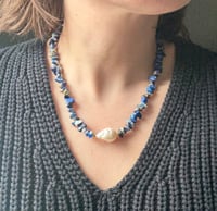Image 1 of Rock Candy Lapis Lazuli with Baroque Pearl