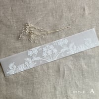 Image 2 of Venetian floral lace white ink printed vellum paper belly bands  PACK of 10