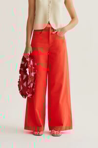 Image 3 of  Pantalón wide leg rojo