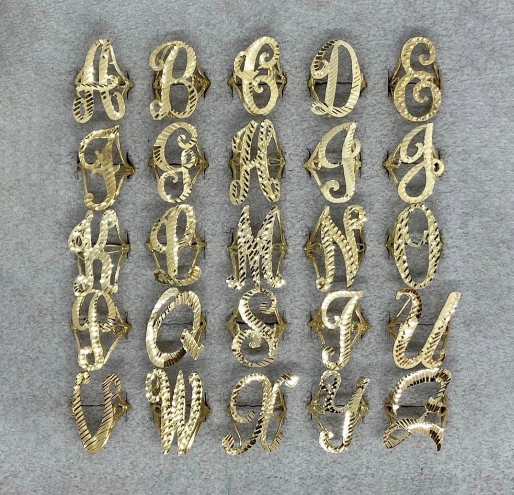 Image of Custom 18k gold plated initial  ring