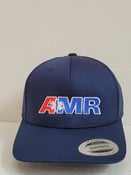 Image of AMR white outline Navy Blue snapback