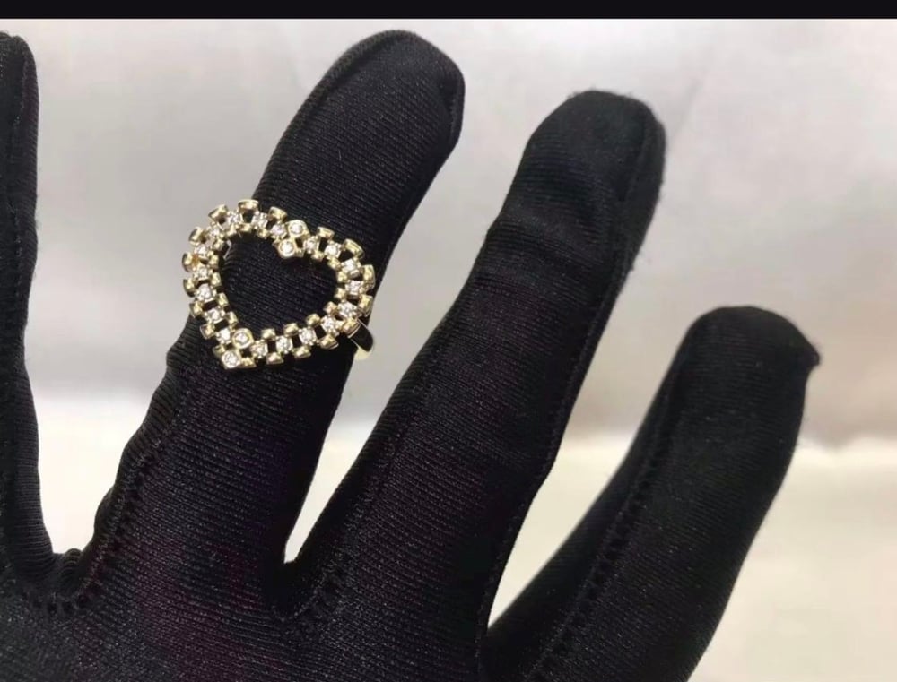 Image of Heart framed cz rollie