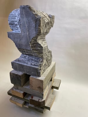 Image of Limestone Sculpture "Le soleil se lève aussi". 