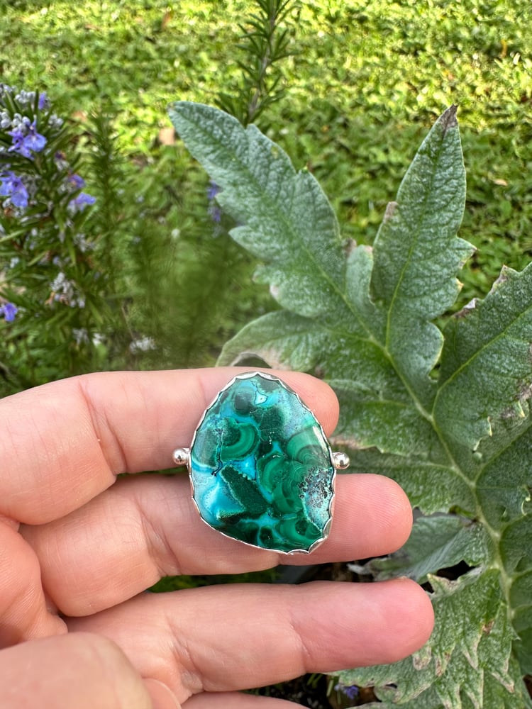 Image of Large Chrysocolla Ring 