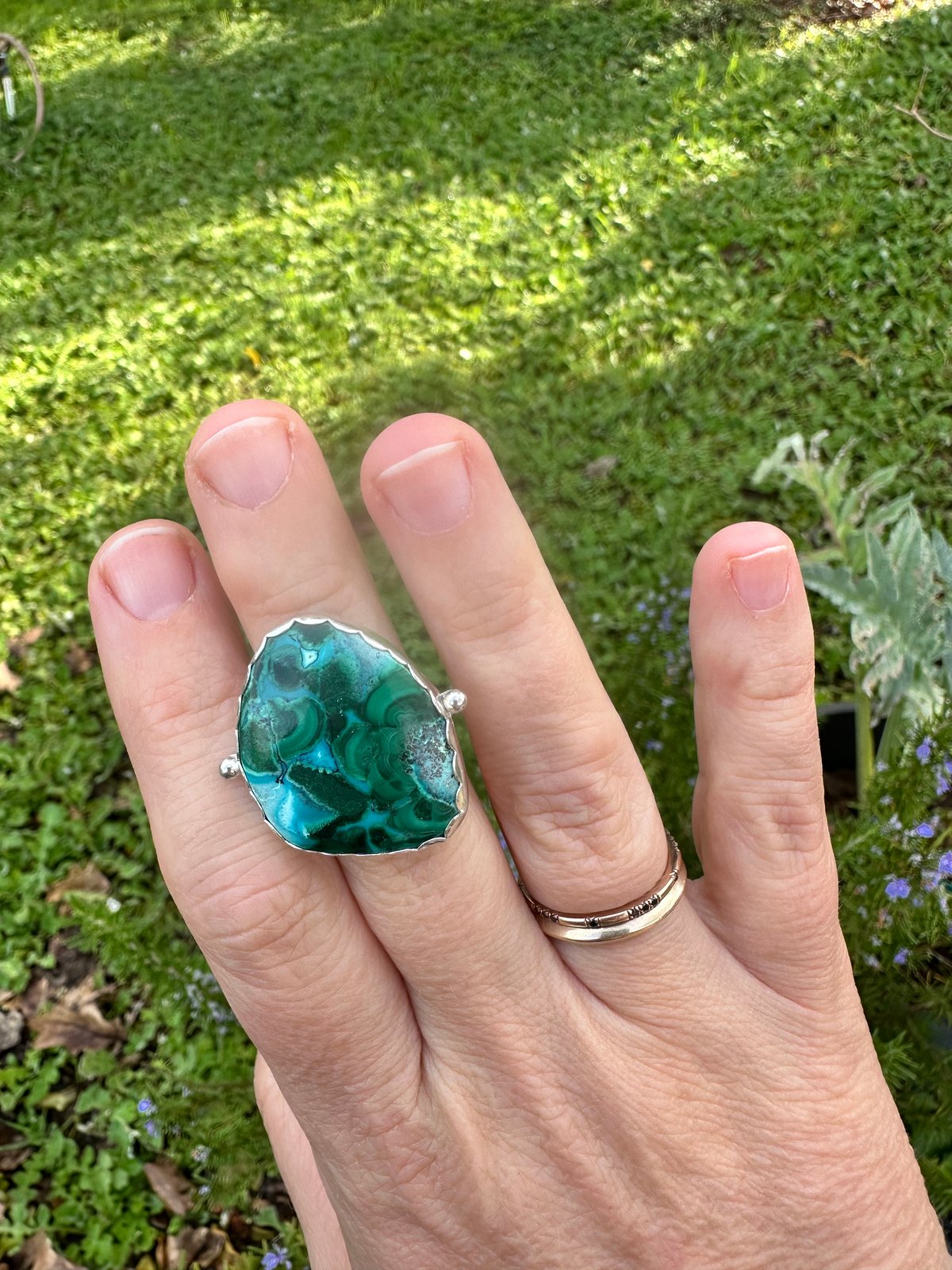 Image of Large Chrysocolla Ring 