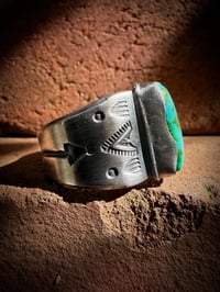 Image 3 of WL&A Handmade Heavy Ingot Sonoran Mtn Turquoise Arrow Ring - Size 12