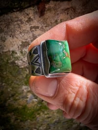 Image 4 of WL&A Handmade Heavy Ingot Sonoran Mtn Turquoise Arrow Ring - Size 11