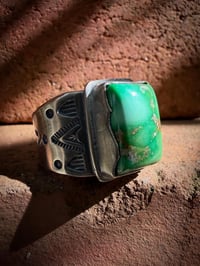 Image 1 of WL&A Handmade Heavy Ingot Sonoran Mtn Turquoise Arrow Ring - Size 11