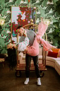 Image 1 of 12:30-Indoor Engagement Session at the Dwell Hotel with Bailey Hill of Blackbird & Rye