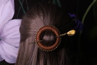 Image 1 of Copper linen mookaite jasper hair pin