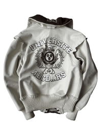 Image 2 of JACKET UNIVERISTÉ CUIR BEIGE