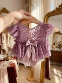 The Juliette | Petite Mauve Lace Newborn Photography Romper
