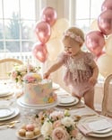 The Melody | Dusty Rose Floral Lace Photography Romper