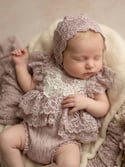 The Melody | Dusty Rose Floral Lace Photography Romper