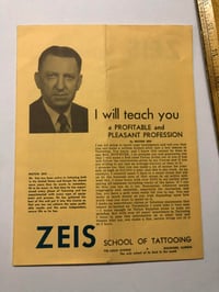 Image 2 of 1950’s Milton Zeis Tattoo advertising pamphlet 
