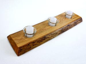 Image of Ashwood Votive Candle Holder, Live Edge Wood, Rustic Home Decor, Table Centerpiece