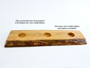 Image of Ashwood Votive Candle Holder, Live Edge Wood, Rustic Home Decor, Table Centerpiece