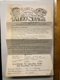 Image 1 of Captain Don Leslie Tattoo Songs order form 1984