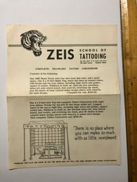 Image 1 of Zeis School of Tattooing flyer 1950’s