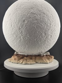 Large 9.5 inch moon lamp with rock base