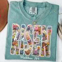 🌸✨ He Is Risen Floral Faith Tee