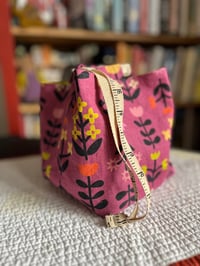 Image 1 of Fuschia Folk Flowers Tabbed Drawstring