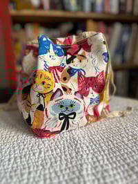 Image 1 of Cream Felines Tabbed Drawstring