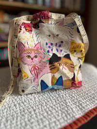 Image 2 of Cream Felines Tabbed Drawstring