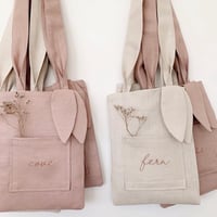 easter bags {pure linen, hand embroidered}