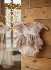 The Melody | Dusty Rose Floral Lace Photography Romper