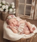 The Adeline | Dusty Rose Lace & Tulle Newborn Romper