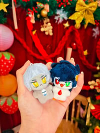 Image 1 of PRE-ORDER Mio's 5cm Thanatos & Zagreus pair plushies