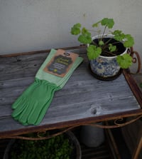 Image 1 of Goatskin Gauntlet Scratch Protector Gardening Gloves