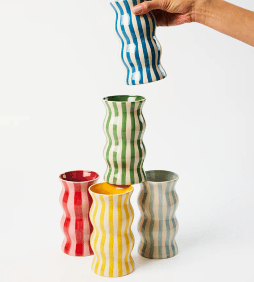Image of Palma Vase - Green Stripe