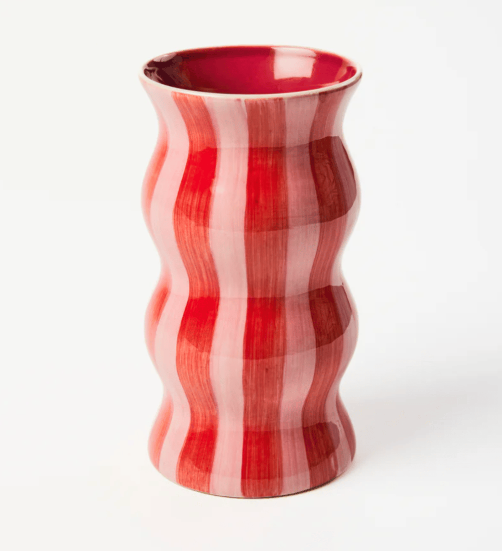 Image of Palma Vase - Red Pink Stripe