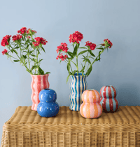 Image 4 of Palma Vase - Navy Stripe