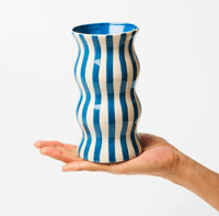 Image 2 of Palma Vase - Navy Stripe