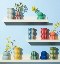 Image 4 of Festive Vase - Green Blue Dotty