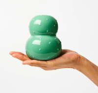 Image 2 of Festive Vase - Green Blue Dotty