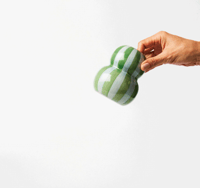 Image 3 of Festive Vase - Green Blue Stripe